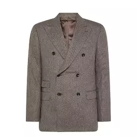 Beckett double breasted blazer in Herringbone Archivio wool