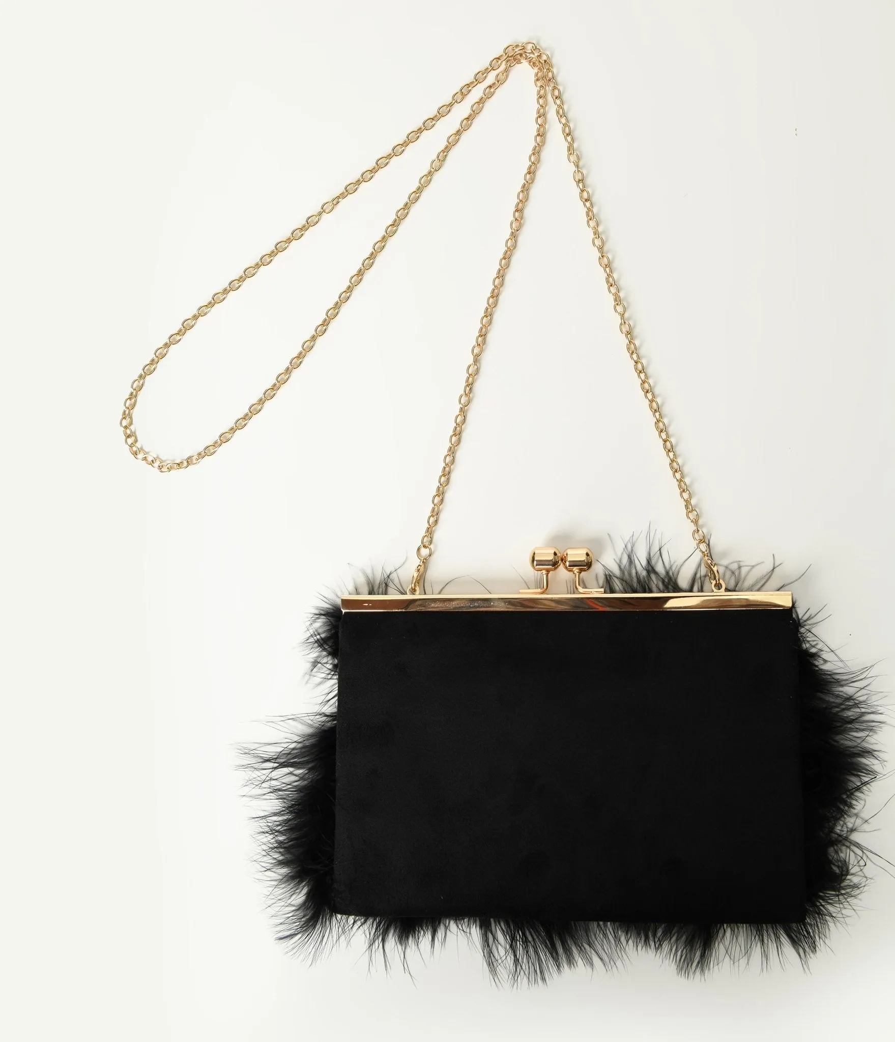 Black Fur Clutch Bag