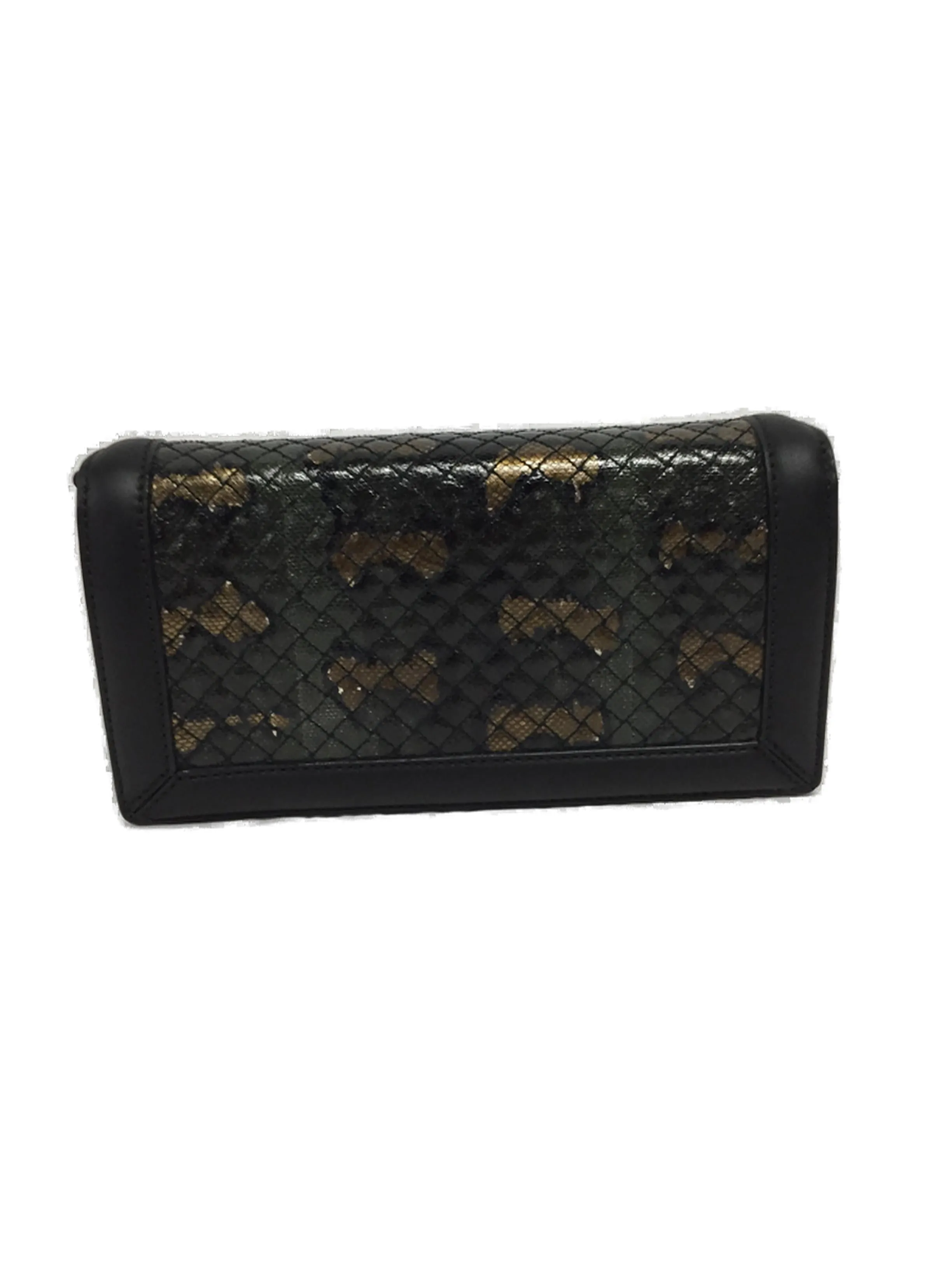 Bottega Veneta Turn Locked Embossed Clutch Bag