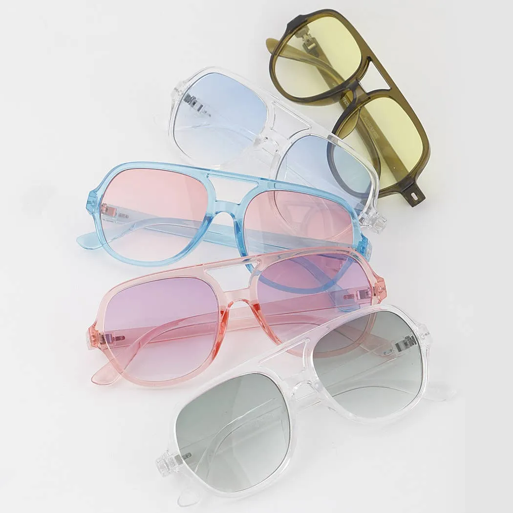 Bright Gradient Aviator Sunglasses