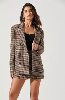 Brina Plaid Double Breasted Blazer