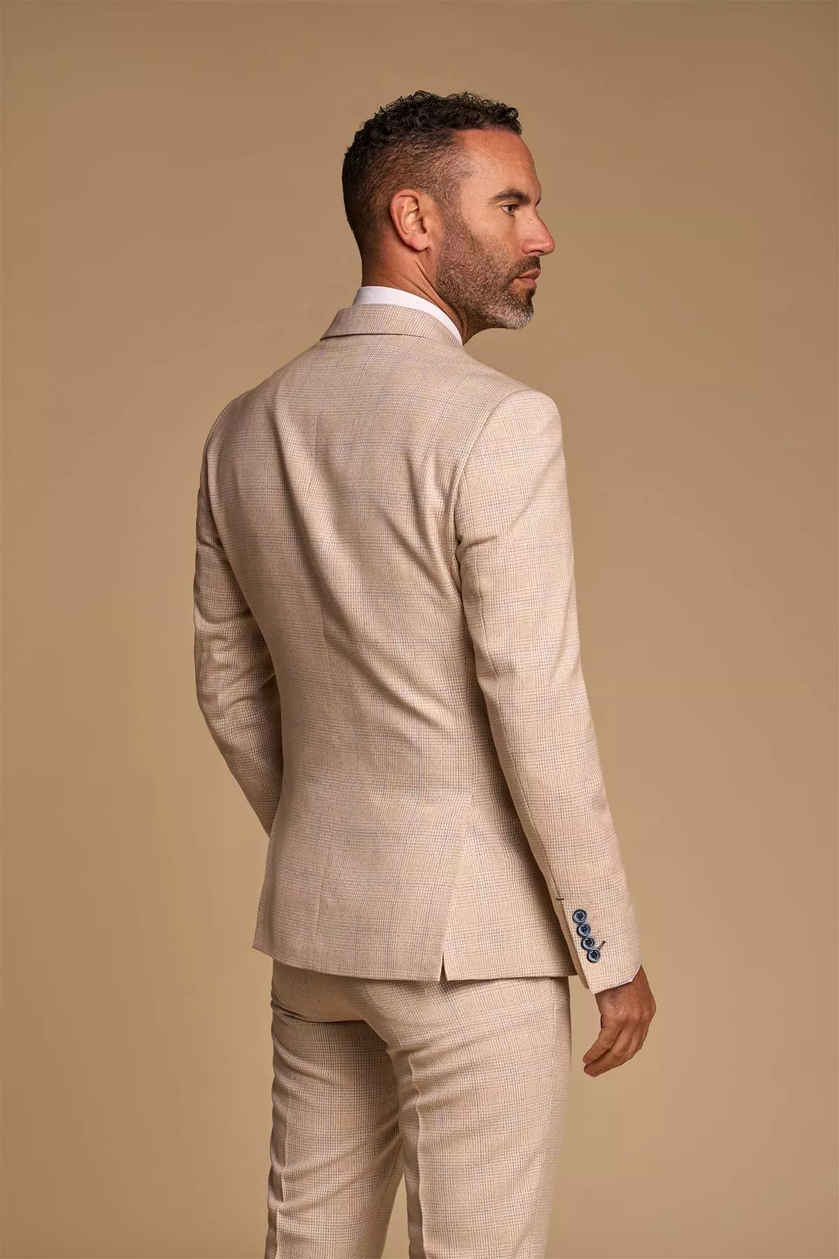 Caridi Beige Double Breasted Blazer