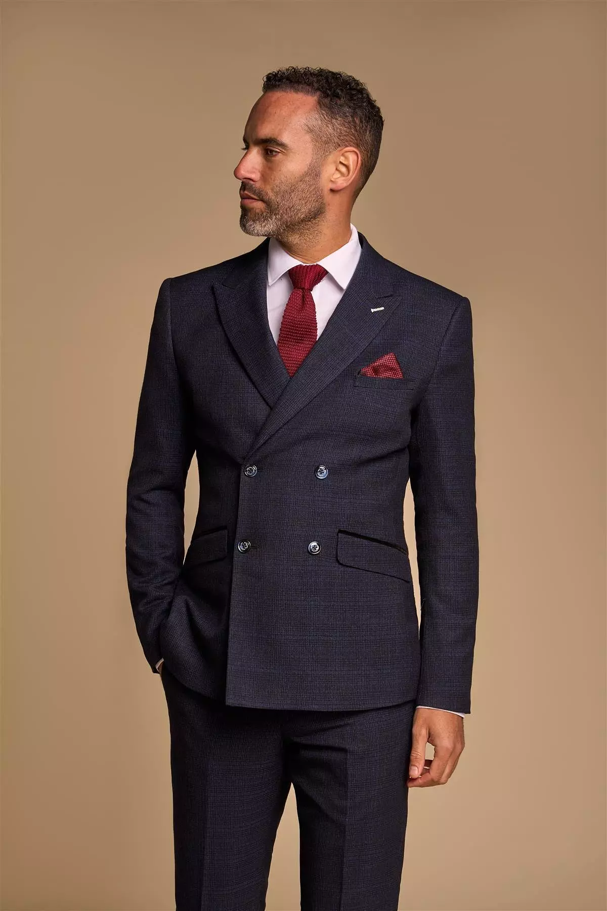 Caridi Navy Double Breasted Blazer