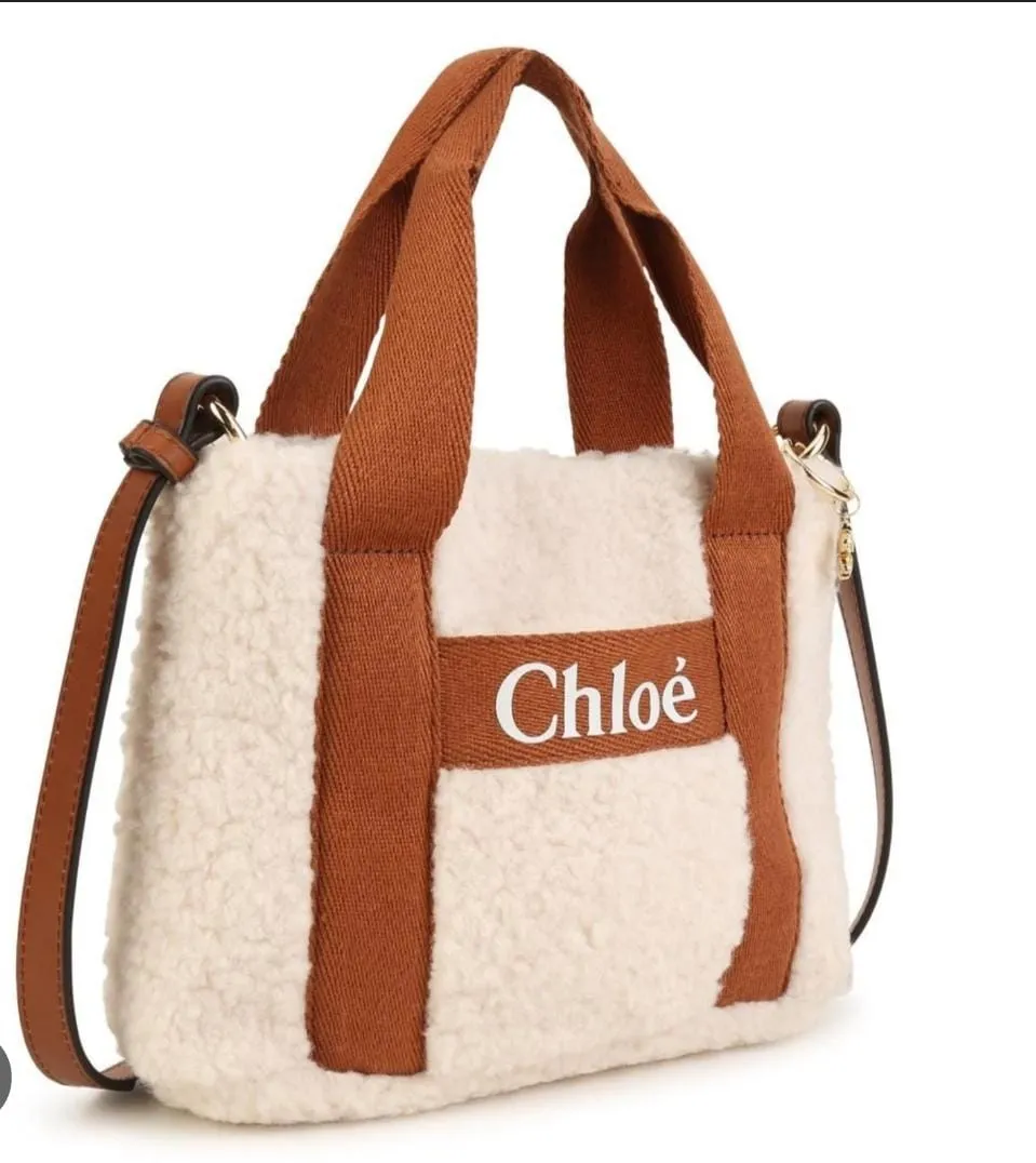 Chloe Bag Strap Logo Cream Beige