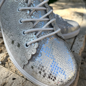 Chloe Silver Snake Sneaker