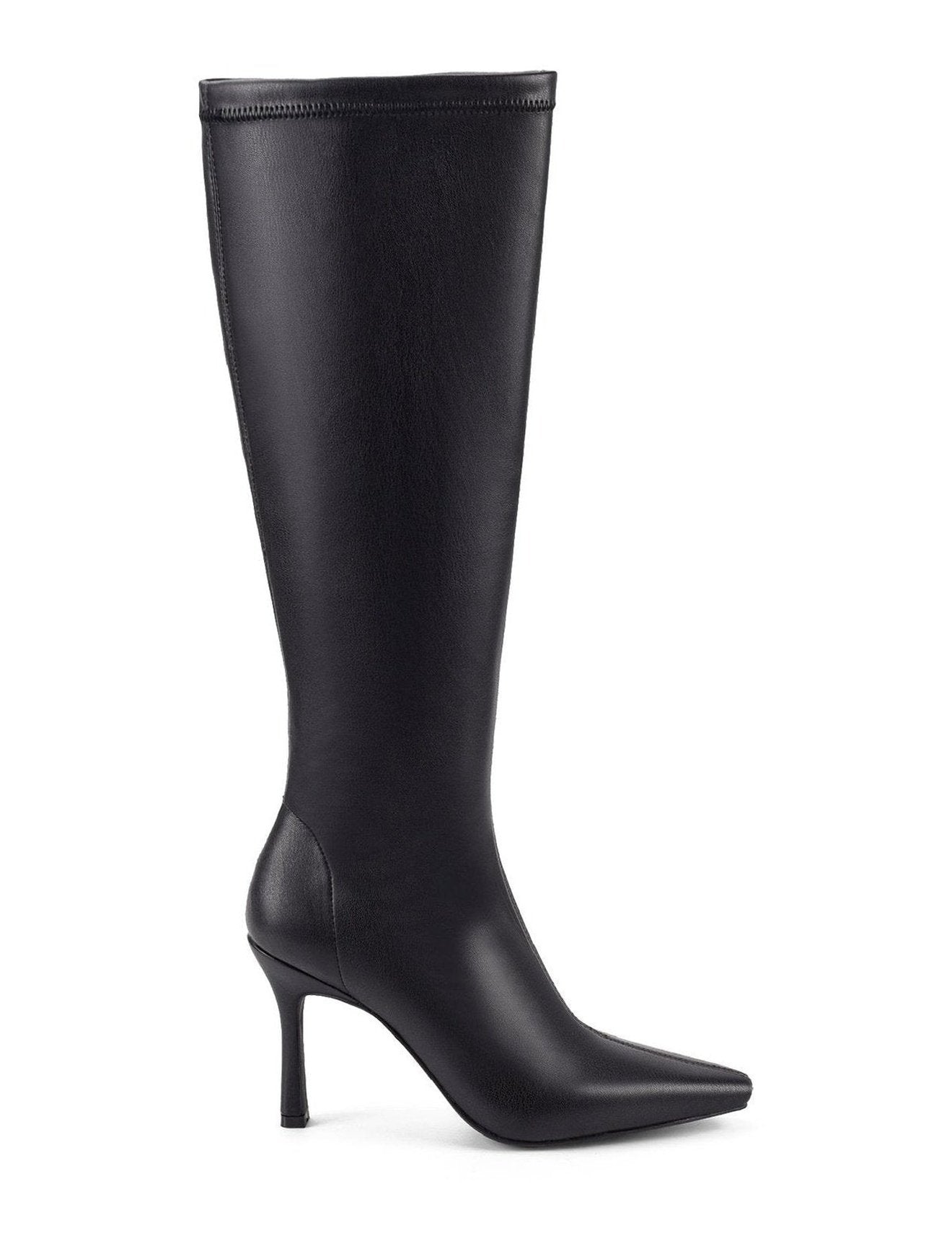 Divine Knee High Stretch Boots - Black Stretch