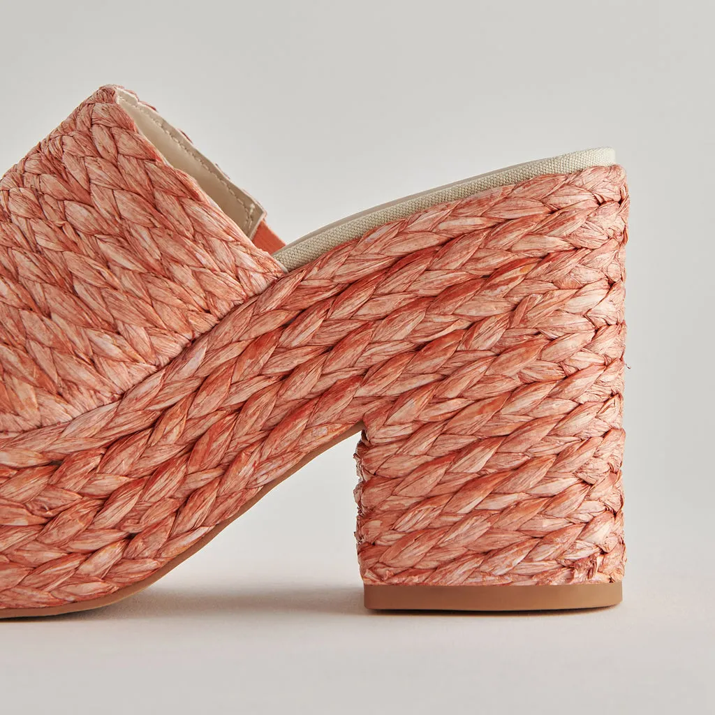 ELORA Heels Orange Raffia| Orange Raffia Heeled Sandals– Dolce Vita 6879858556994