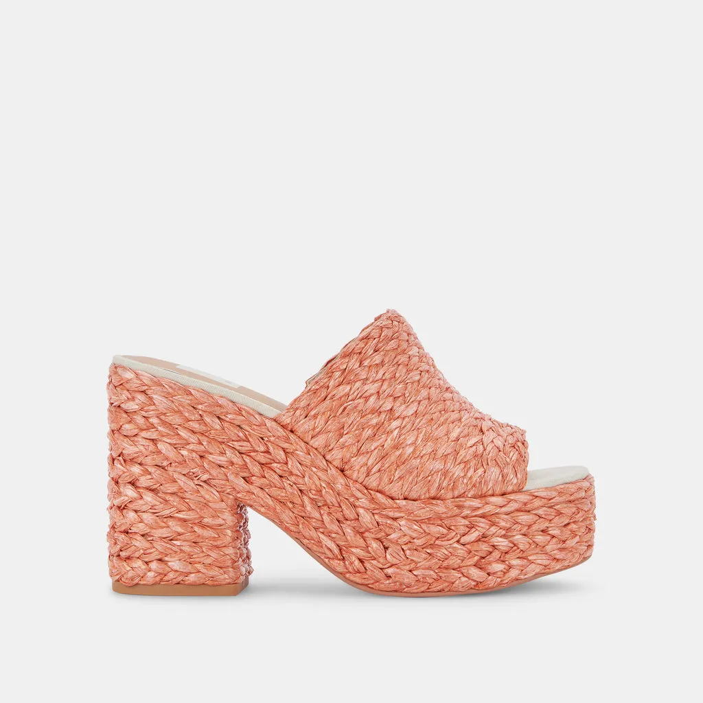 ELORA Heels Orange Raffia| Orange Raffia Heeled Sandals– Dolce Vita 6879858556994