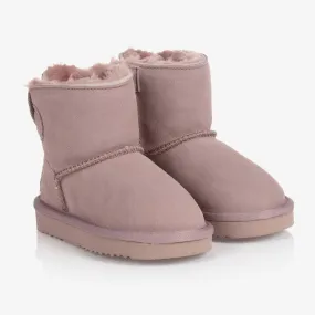 Girls Pink Suede Boots