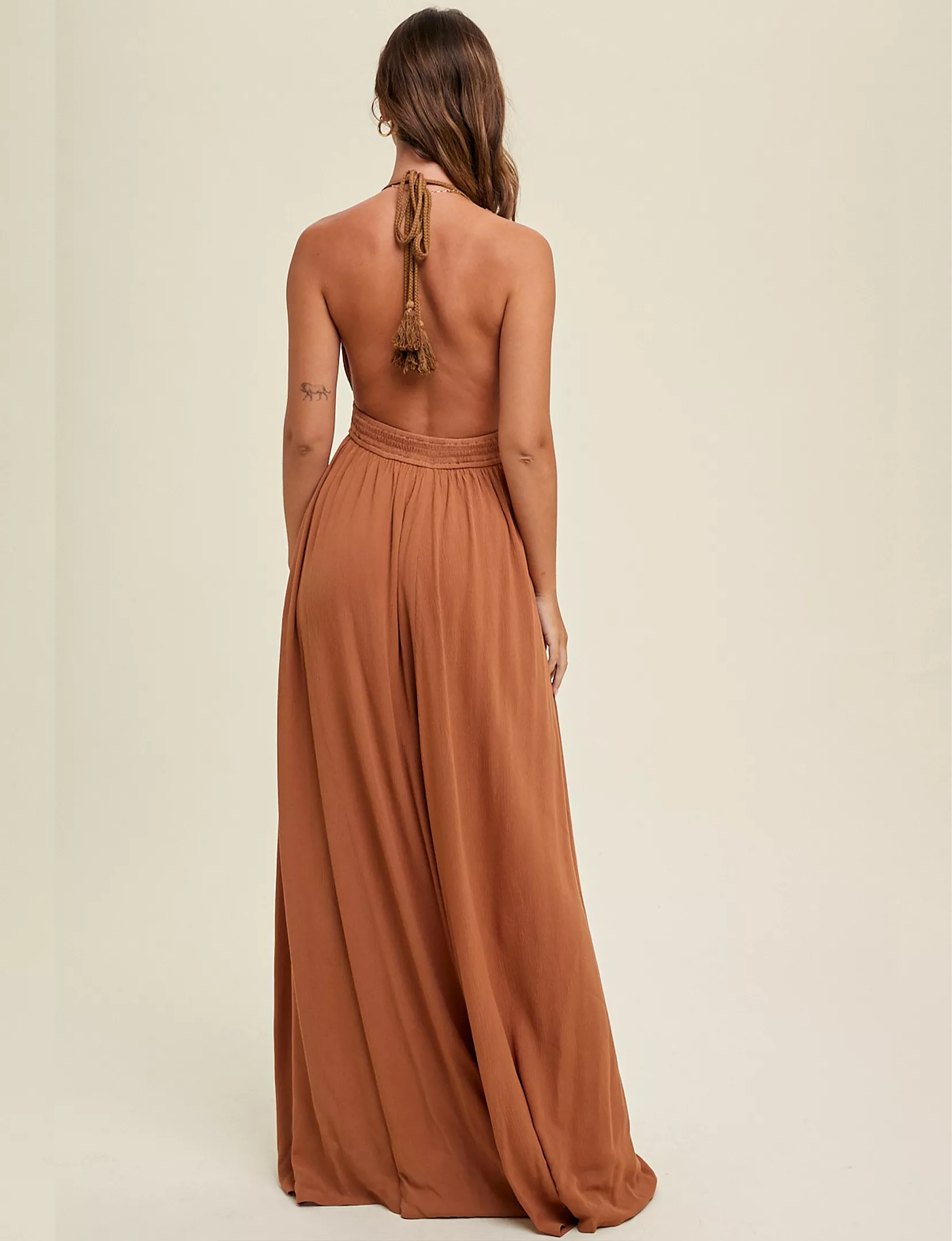 Halter Maxi Dress, Mocha