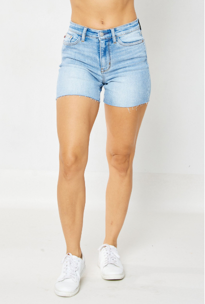 High Waist Light Wash Shorts by Judy Blue