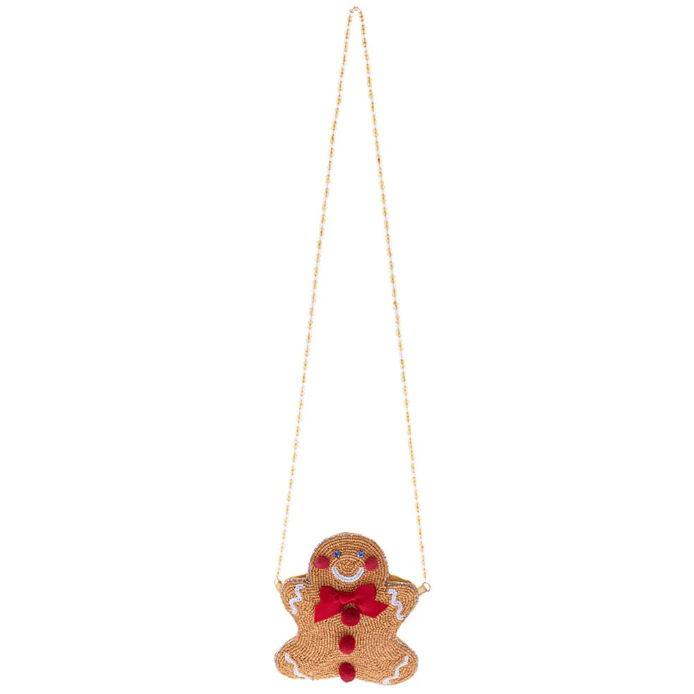 iLLASPARKZ Christmas Gingerbread Man Beaded Mini Crossbody Bag