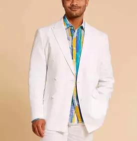 Inserch Premium Linen Double Breasted Blazer BL660-02 White