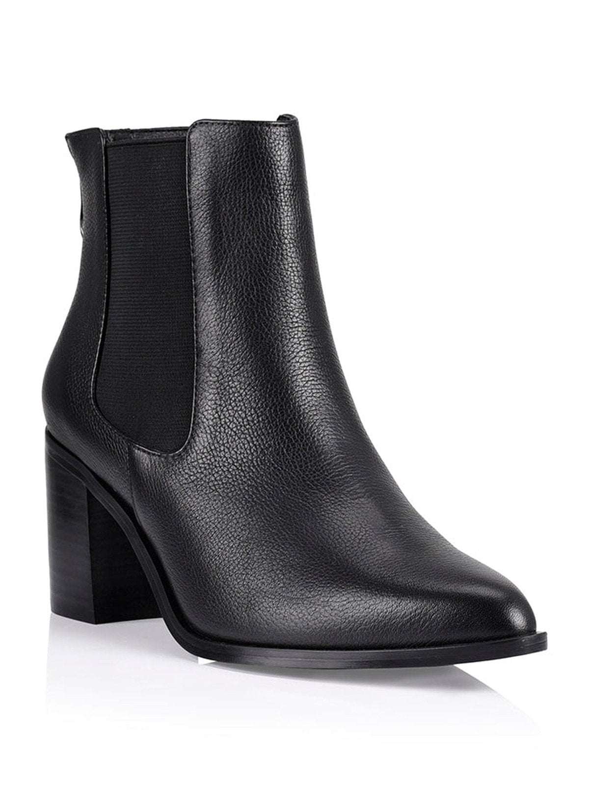 Laurah Chelsea Ankle Boots - Black Leather