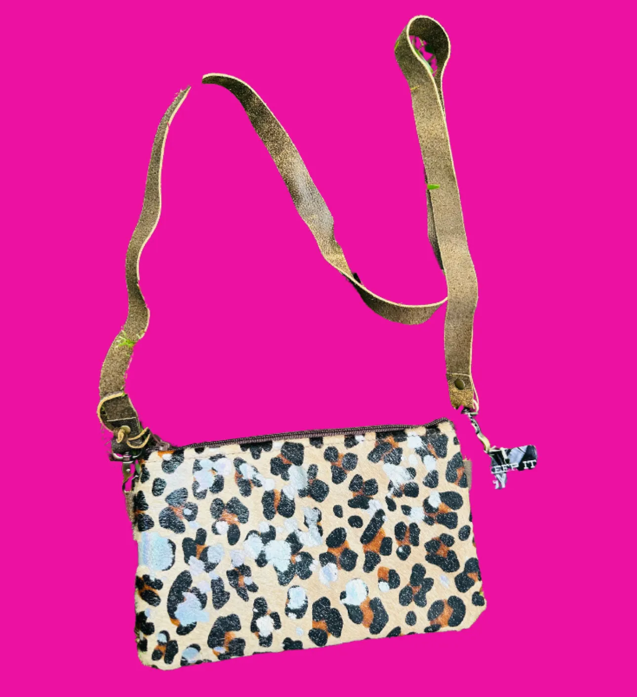 Leopard Hide Metallic Crossbody