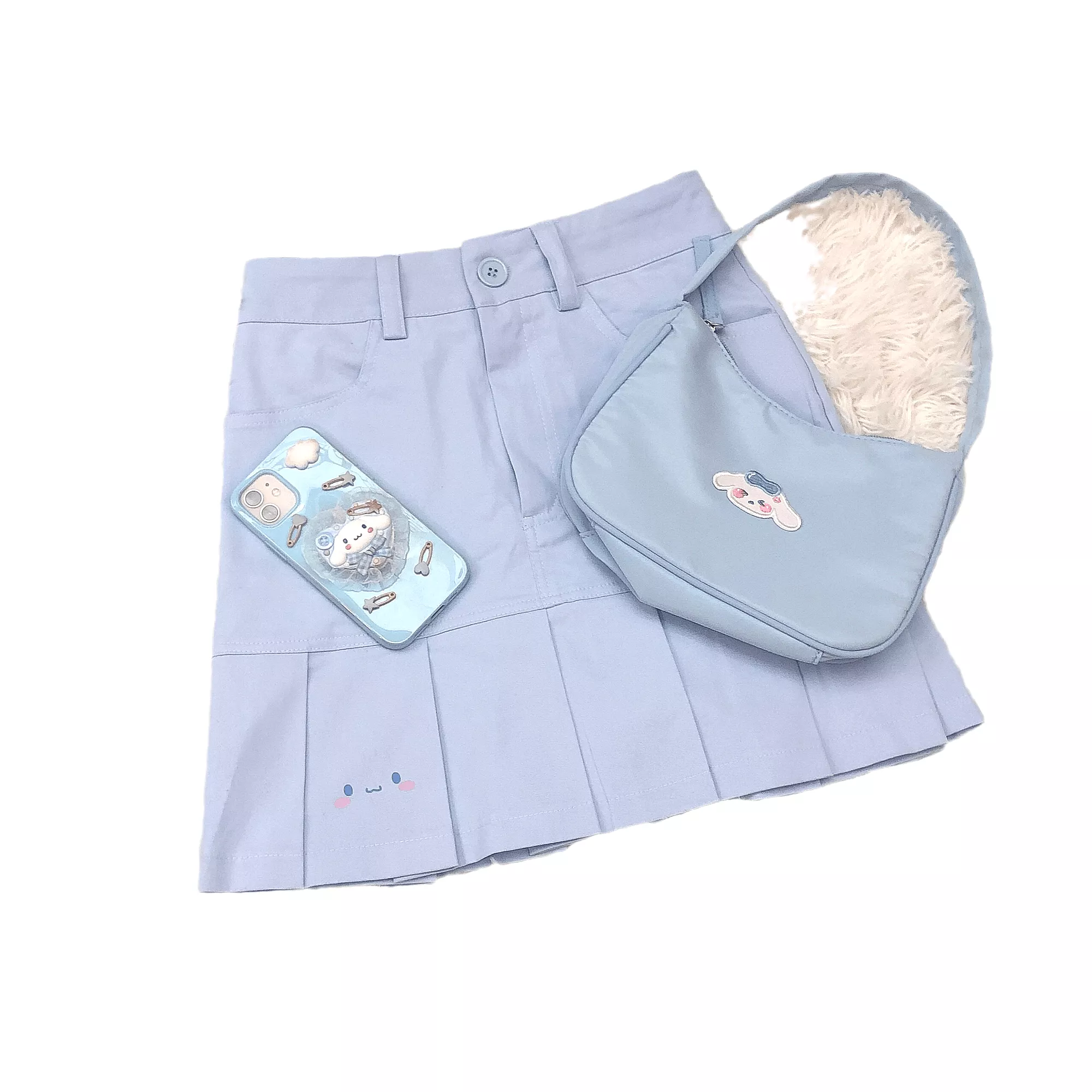 Light blue high waist skirt by6410