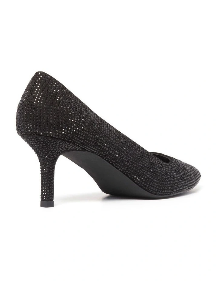 Londyn Drenched Court Shoe Heels in Black