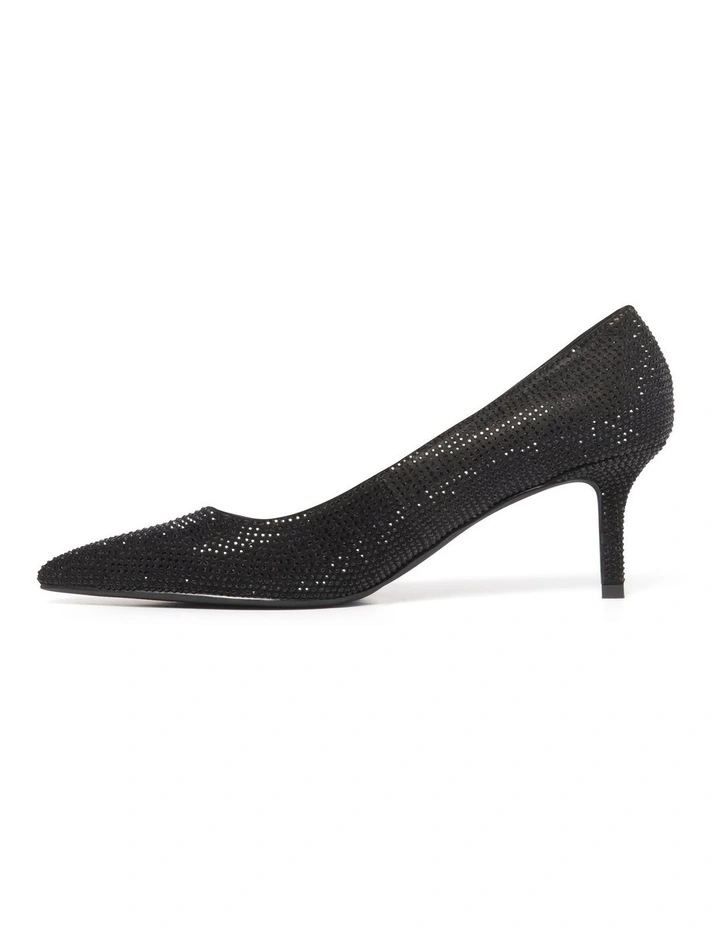 Londyn Drenched Court Shoe Heels in Black