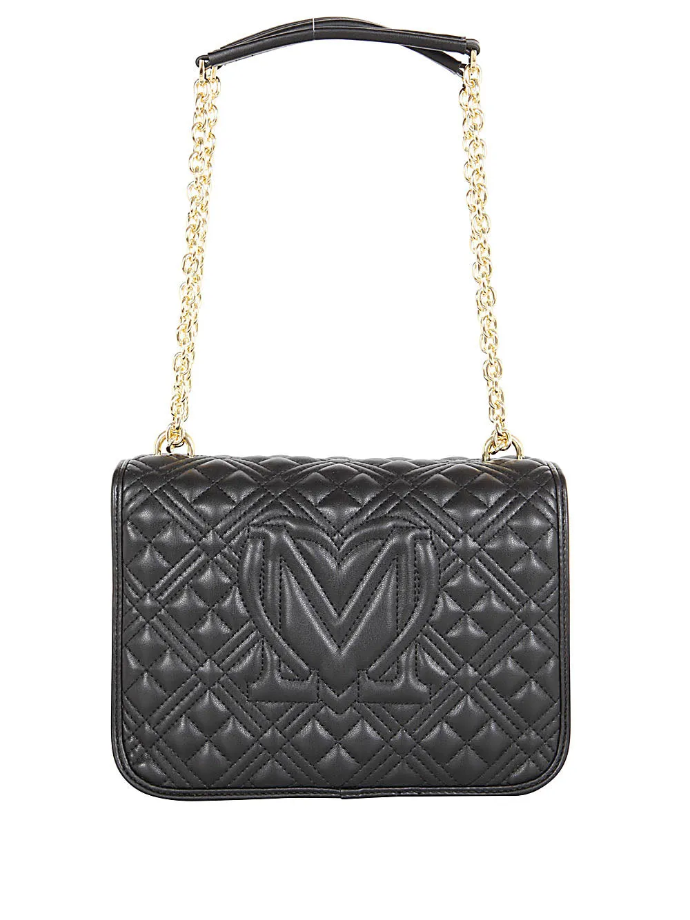 Love Moschino Logo Plaque Quilted Crossbody Bag