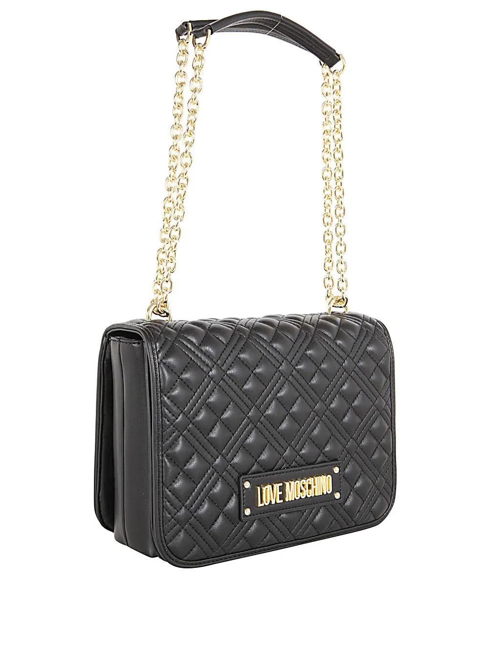 Love Moschino Logo Plaque Quilted Crossbody Bag