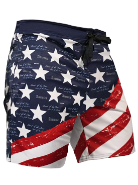 Men's Board Short USA Flag by WSI Sports Swimsuit Bathing Suit Made in USA 362BSTU