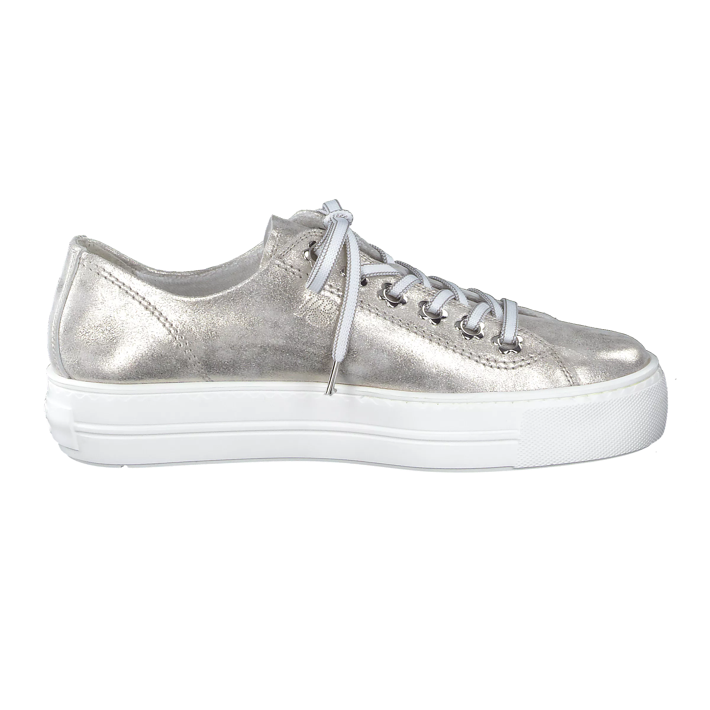 PAUL GREEN  5113  Metallic   Leather Platform Trainer