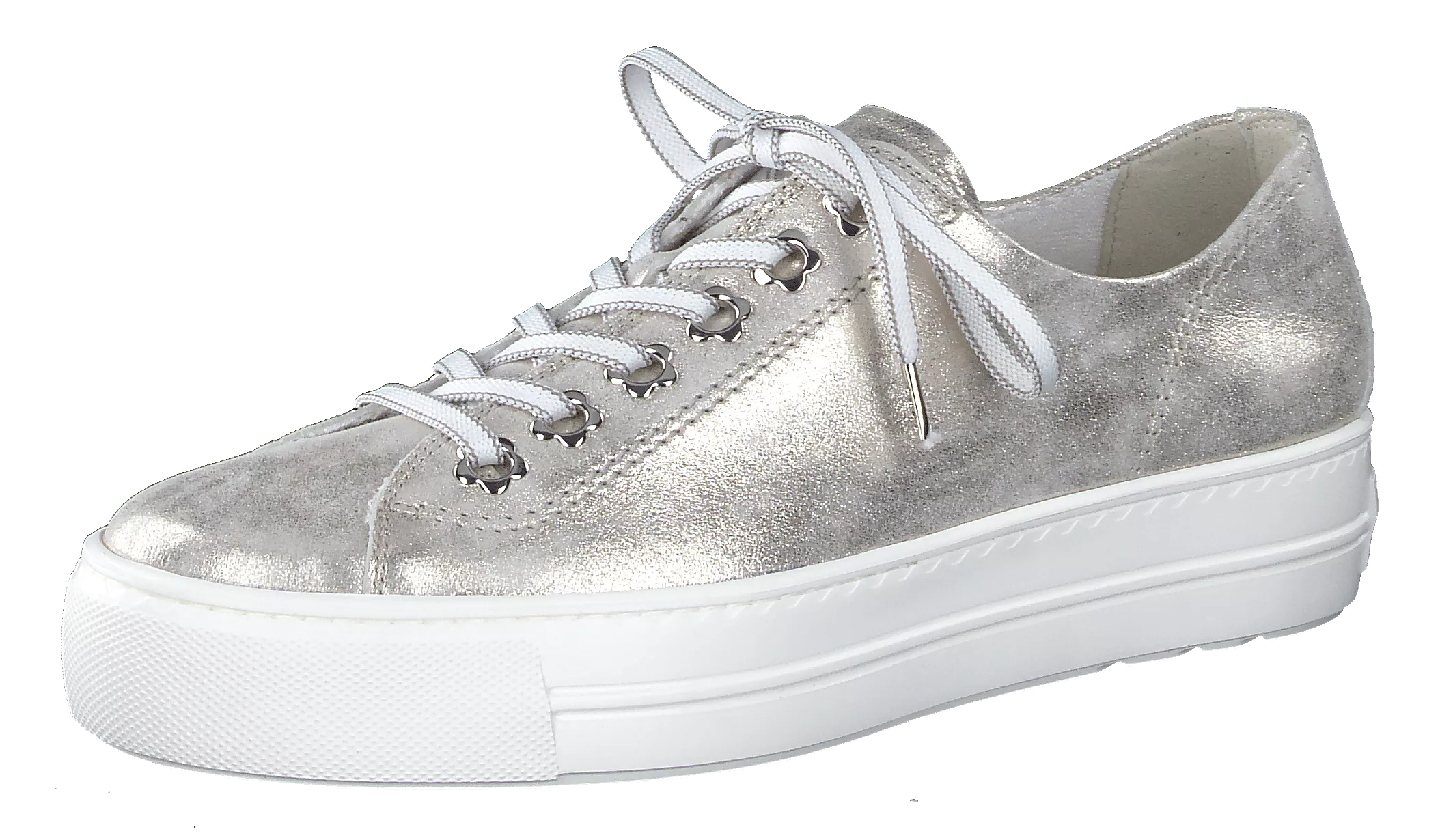 PAUL GREEN  5113  Metallic   Leather Platform Trainer