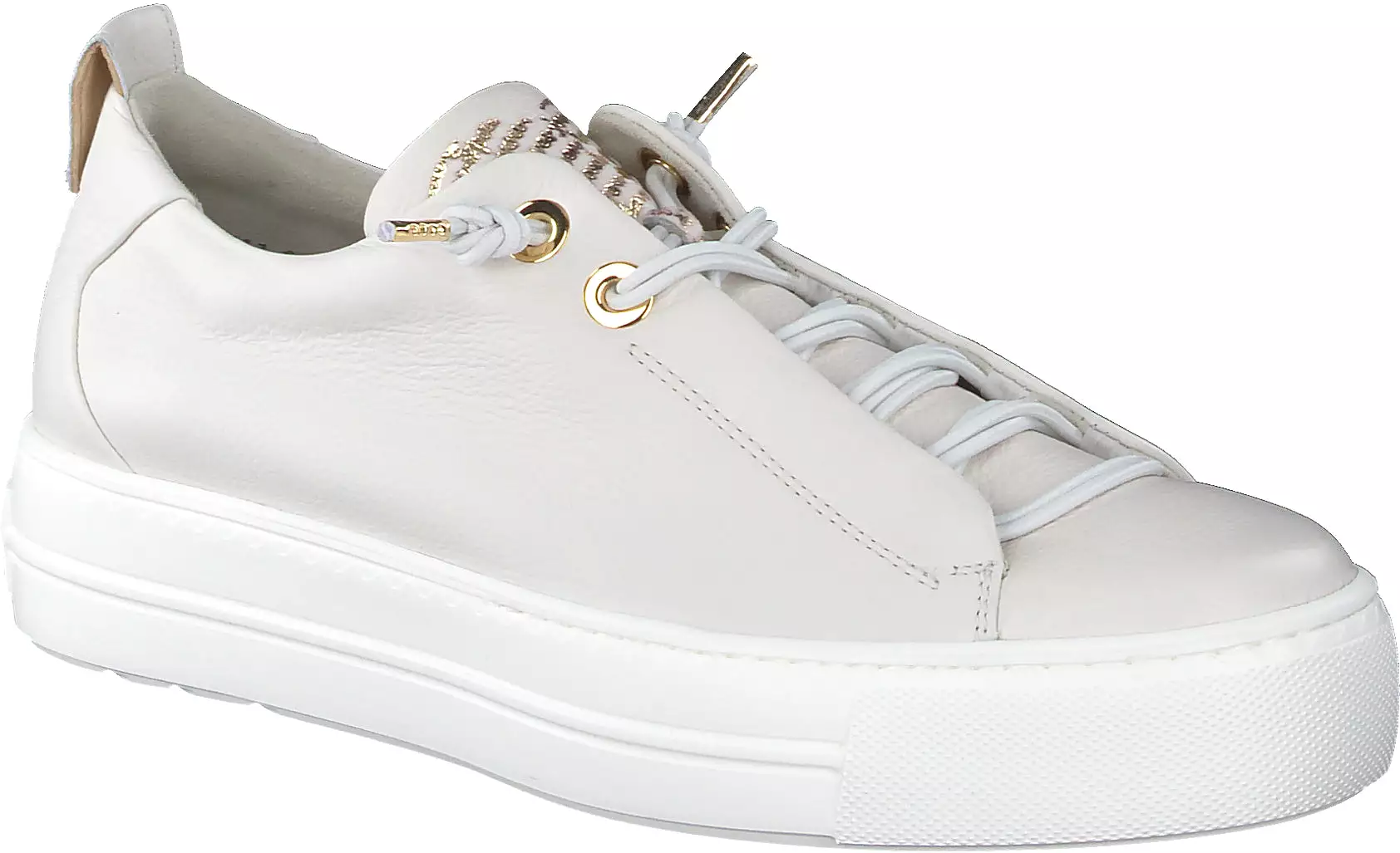 PAUL GREEN Ivory Leather Trainers 5017