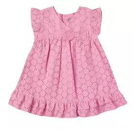 Pink Eyelet Ruffle Dress