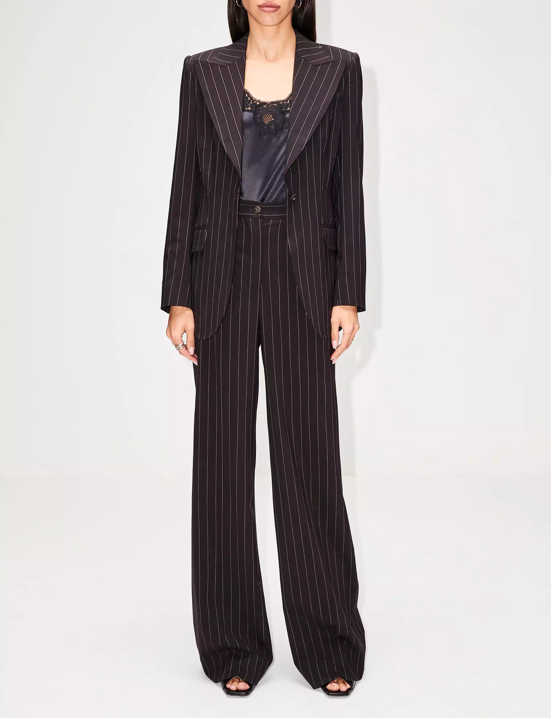 Pinstripe Single Breasted Blazer