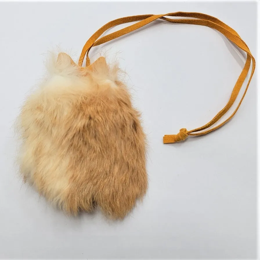 Rabbit Fur Leather Pouch