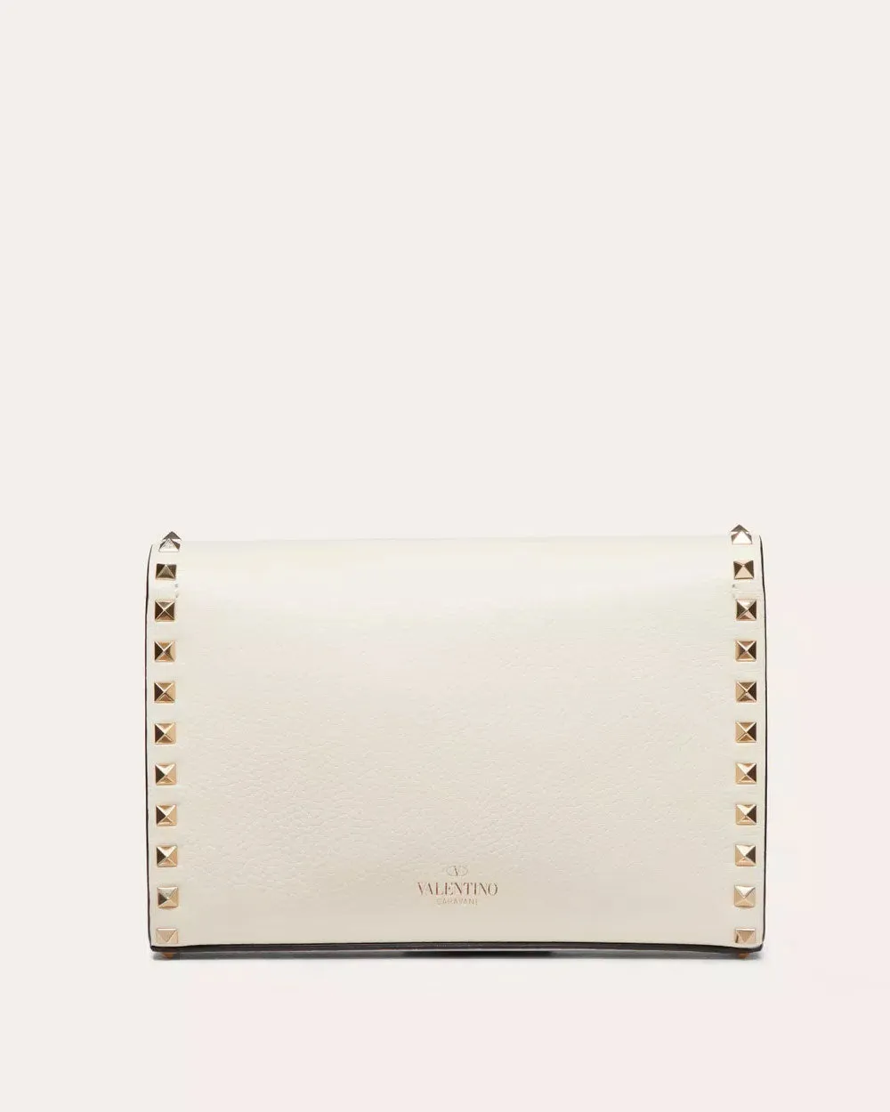 Rockstud Grainy Calfskin Crossbody Bag in Light Ivory