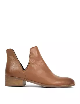 Sadie Cut Out Ankle Boots - Tan