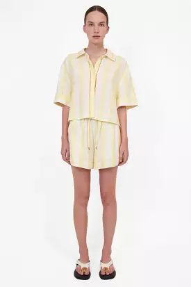 Simkhai - Sonny Elasticated Shorts - Lemon Stripe