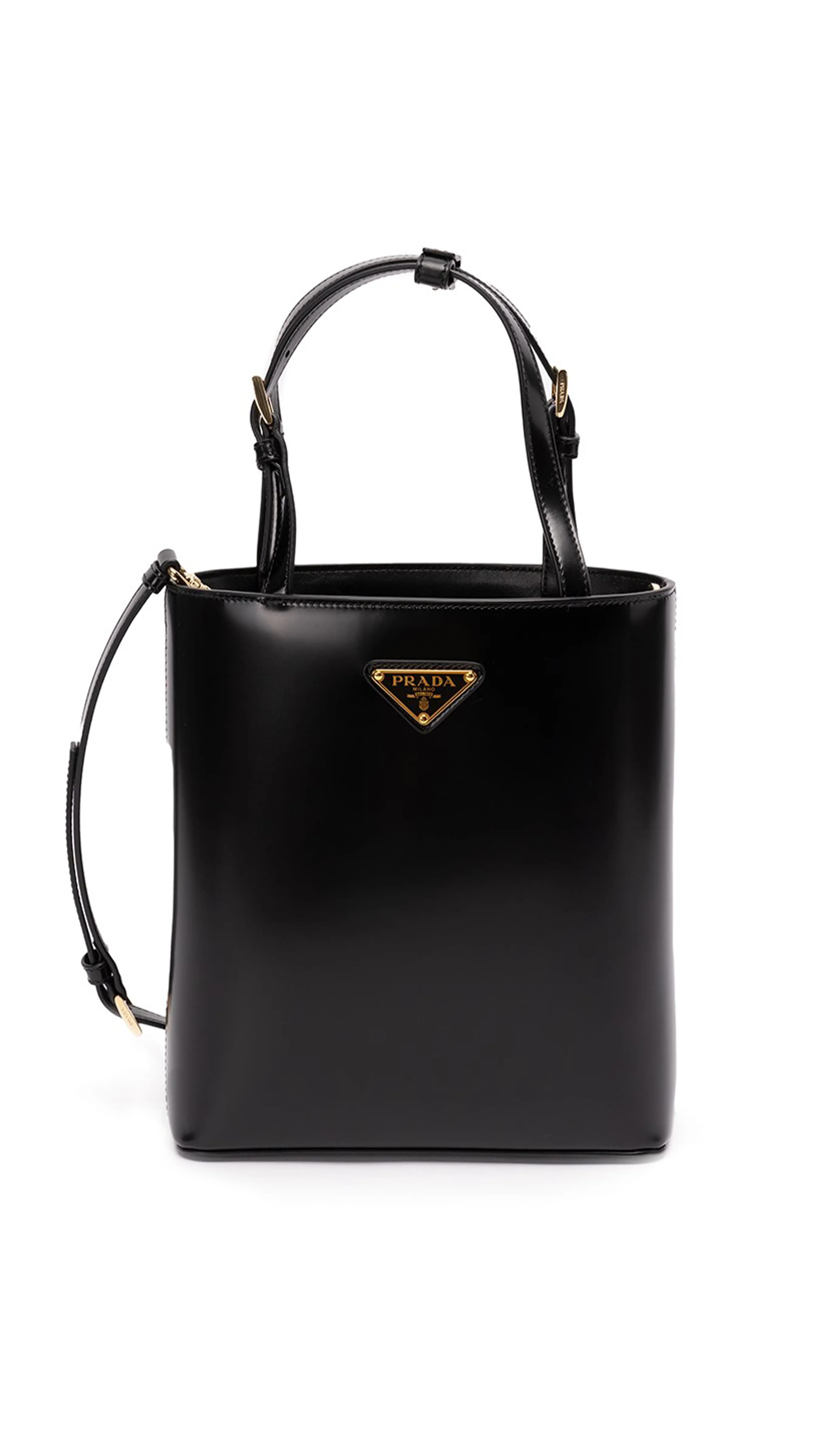 Small Brushed Leather Tote - Black