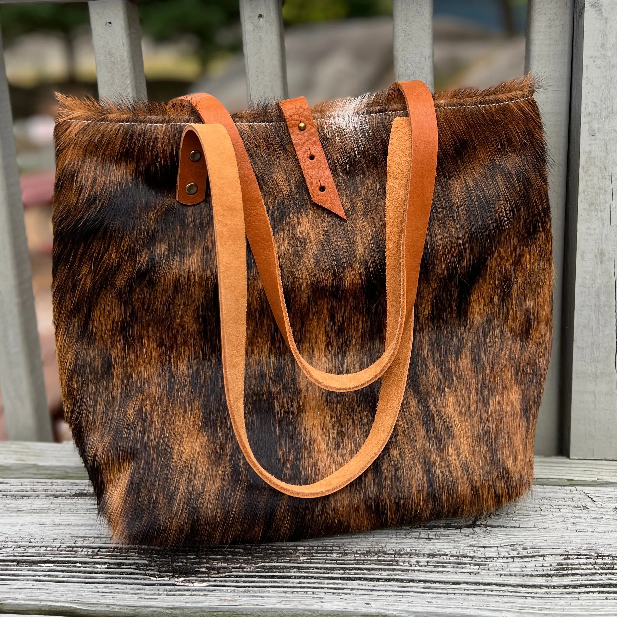 Tall Tote - Brindle & Buckskin