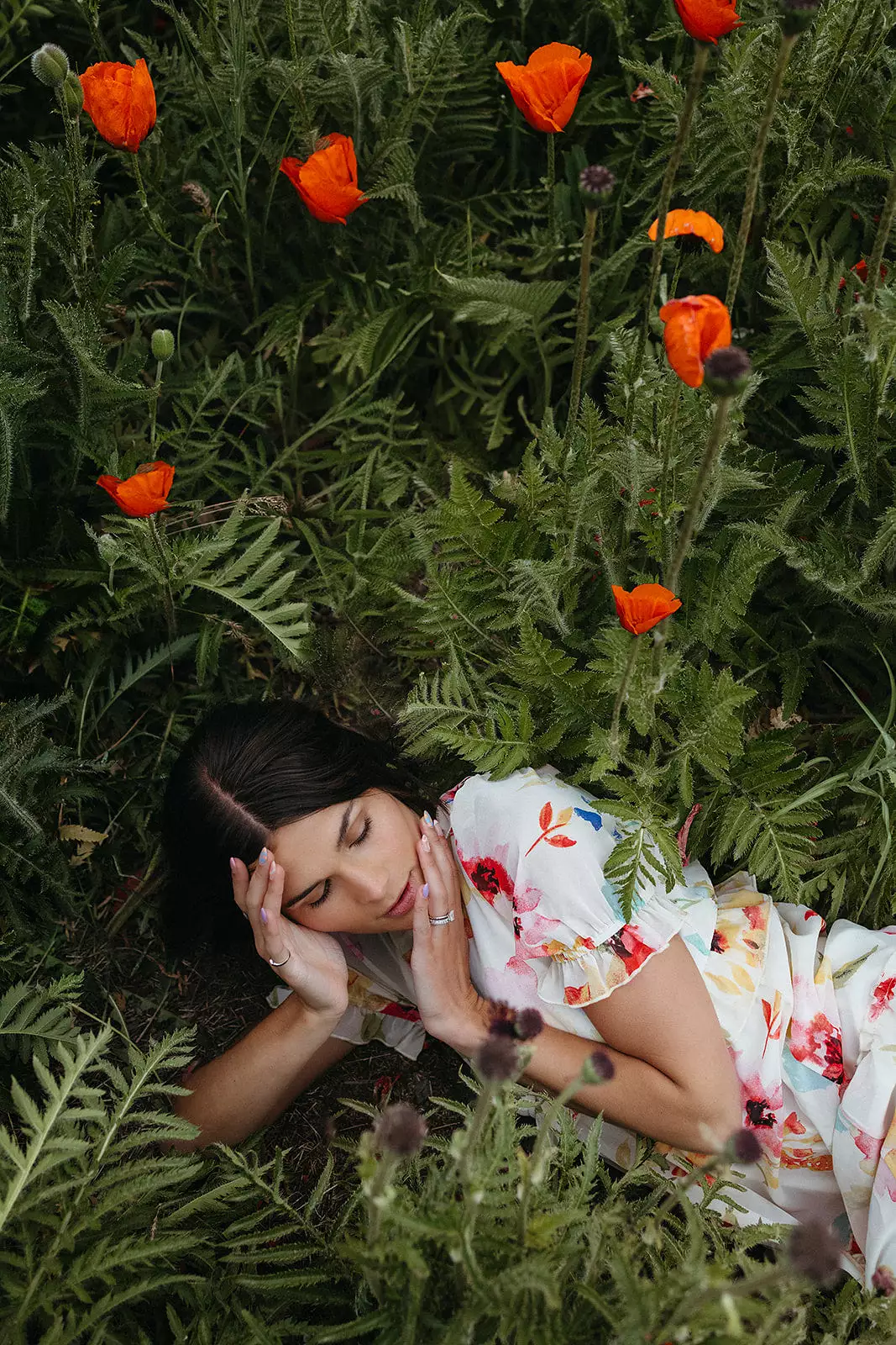 The Brom Floral Ruffle Dress in Ivory