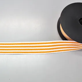 Yellow and White Stripe Bag Webbing - 38mm