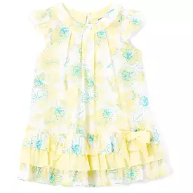 Yellow Floral Ruffle Dress